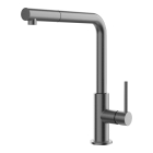 Baterie bucatarie Tasca Breda, finisaj PVD periat, Gun Metal, antracit, cap extractibil